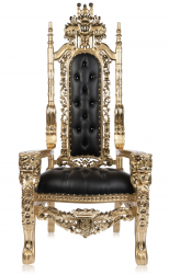 Lion Head Throne Chair Gold & Black